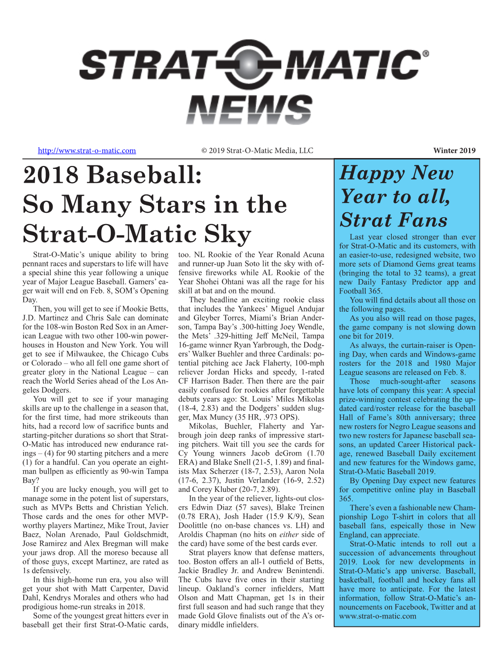 2018 Baseball: So Many Stars in the Strat-O-Matic