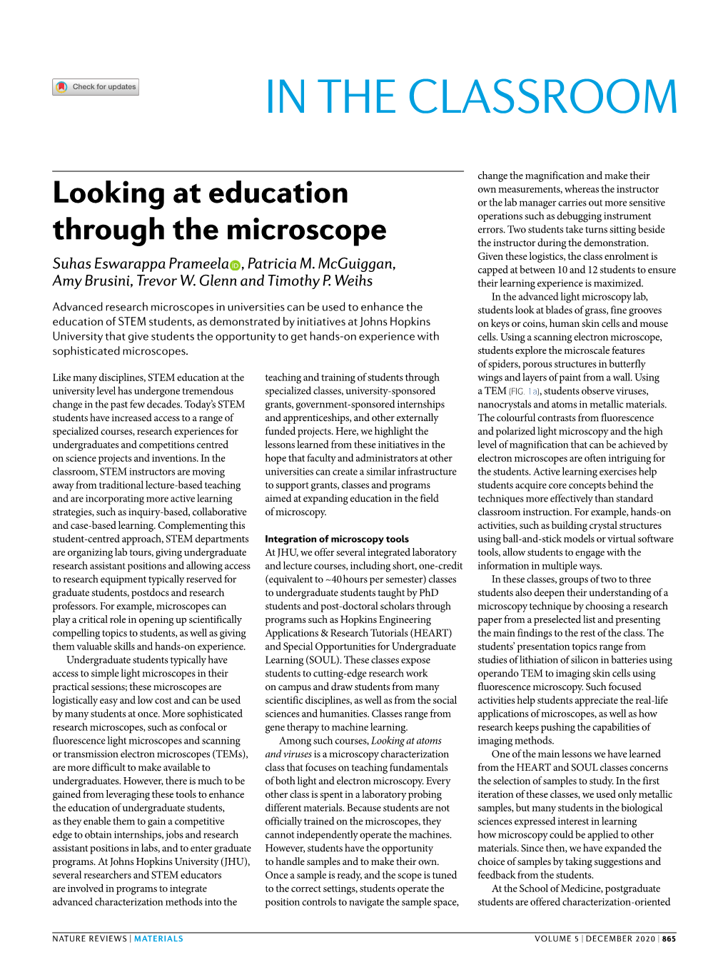 Looking at Education Through the Microscope