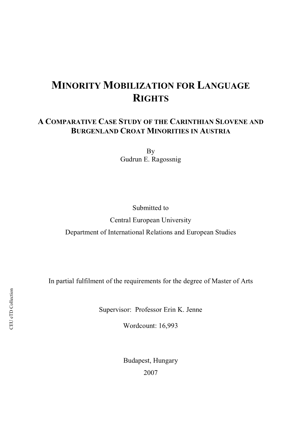 Minority Mobilization for Language Rights