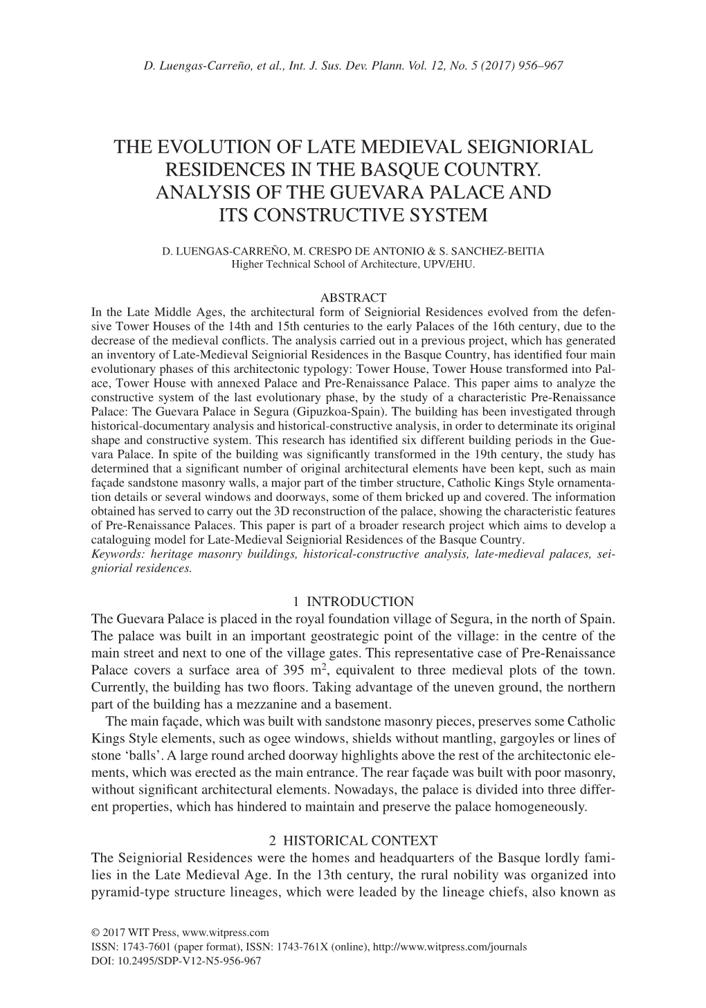 The Evolution of Late Medieval Seigniorial Residences in the Basque Country