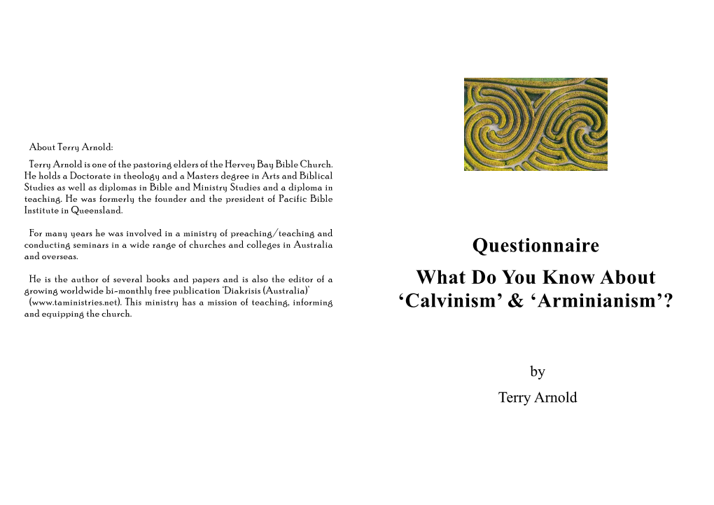 What Do You Know About 'Calvinism' & 'Arminianism'