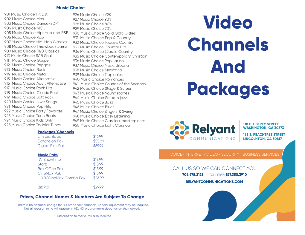 Video Channels and Packages