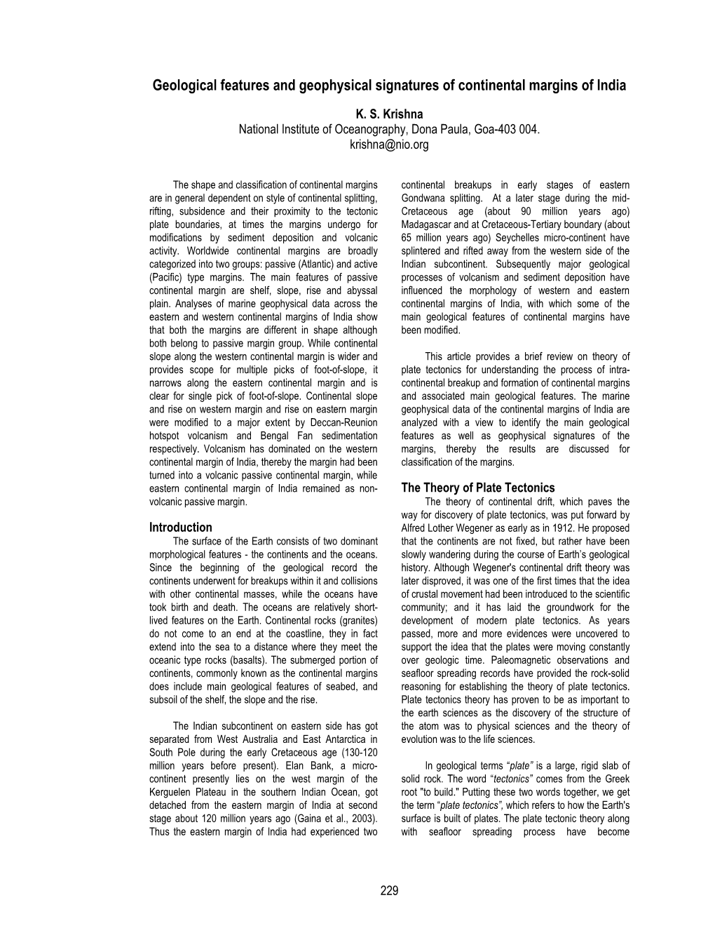 Geological Features and Geophysical Signatures of Continental Margins of India