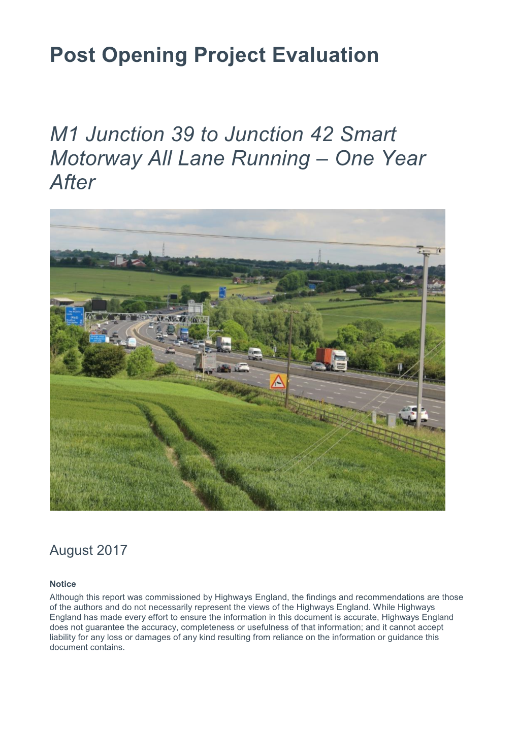 M1 Junction 39 to 42 Smart Motorway