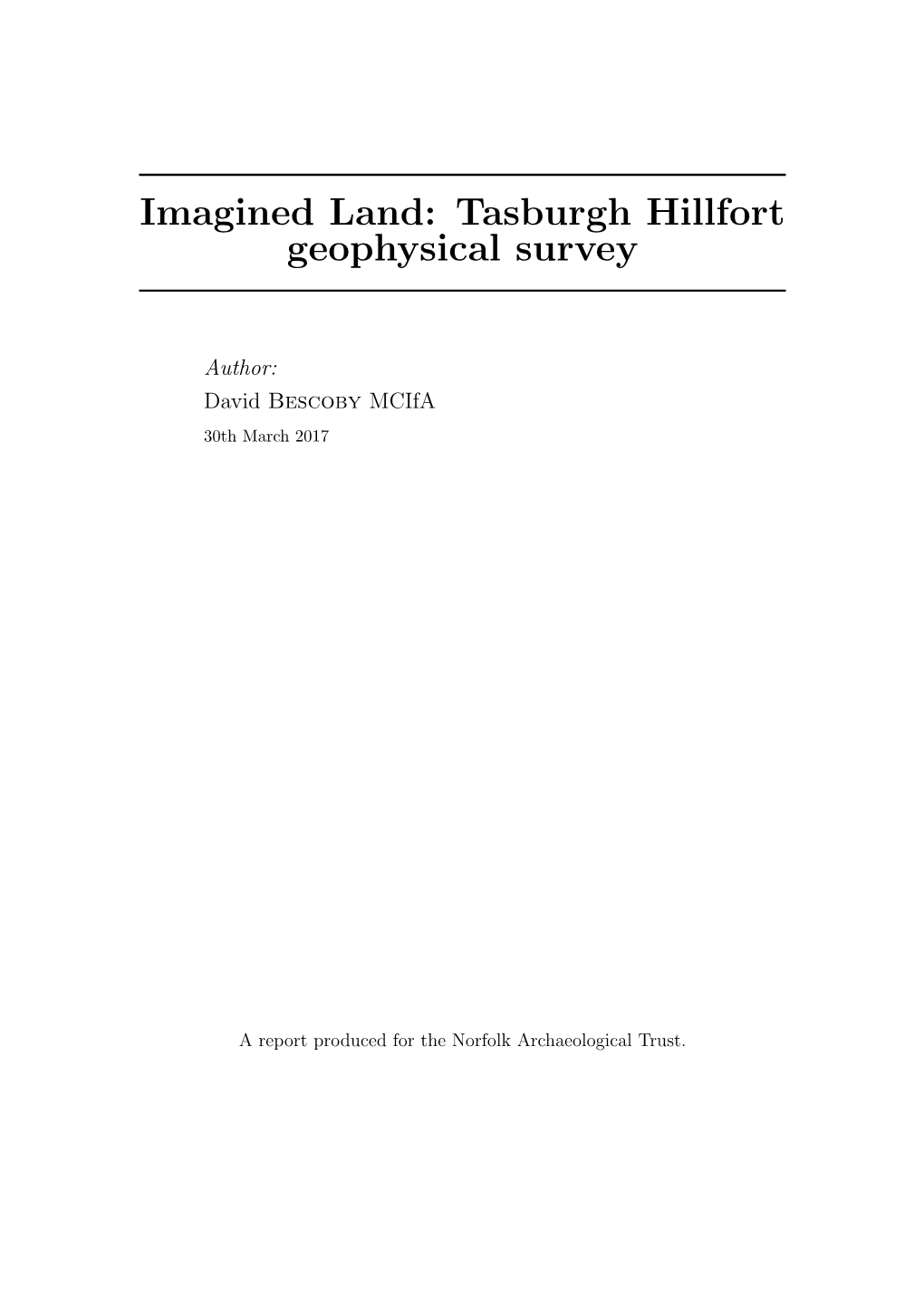 Tasburgh Hillfort Geophysical Survey