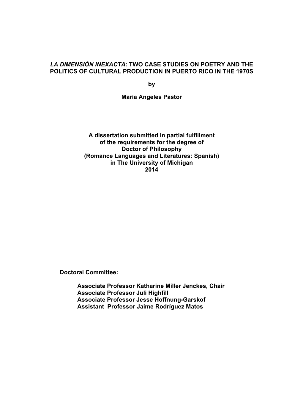 Two Case Studies on Poetry and the Politics of Cultural Production in Puerto Rico in the 1970S