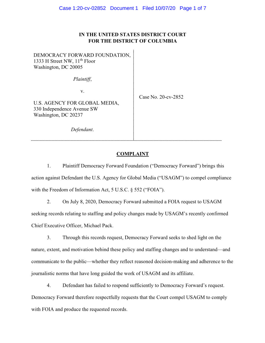 Case 1:20-Cv-02852 Document 1 Filed 10/07/20 Page 1 of 7