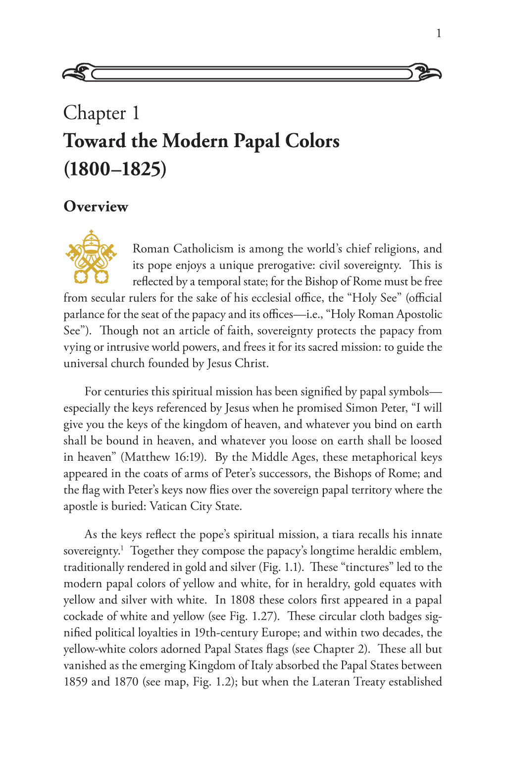 Chapter 1: Toward the Modern Papal Colors (1800-1825)