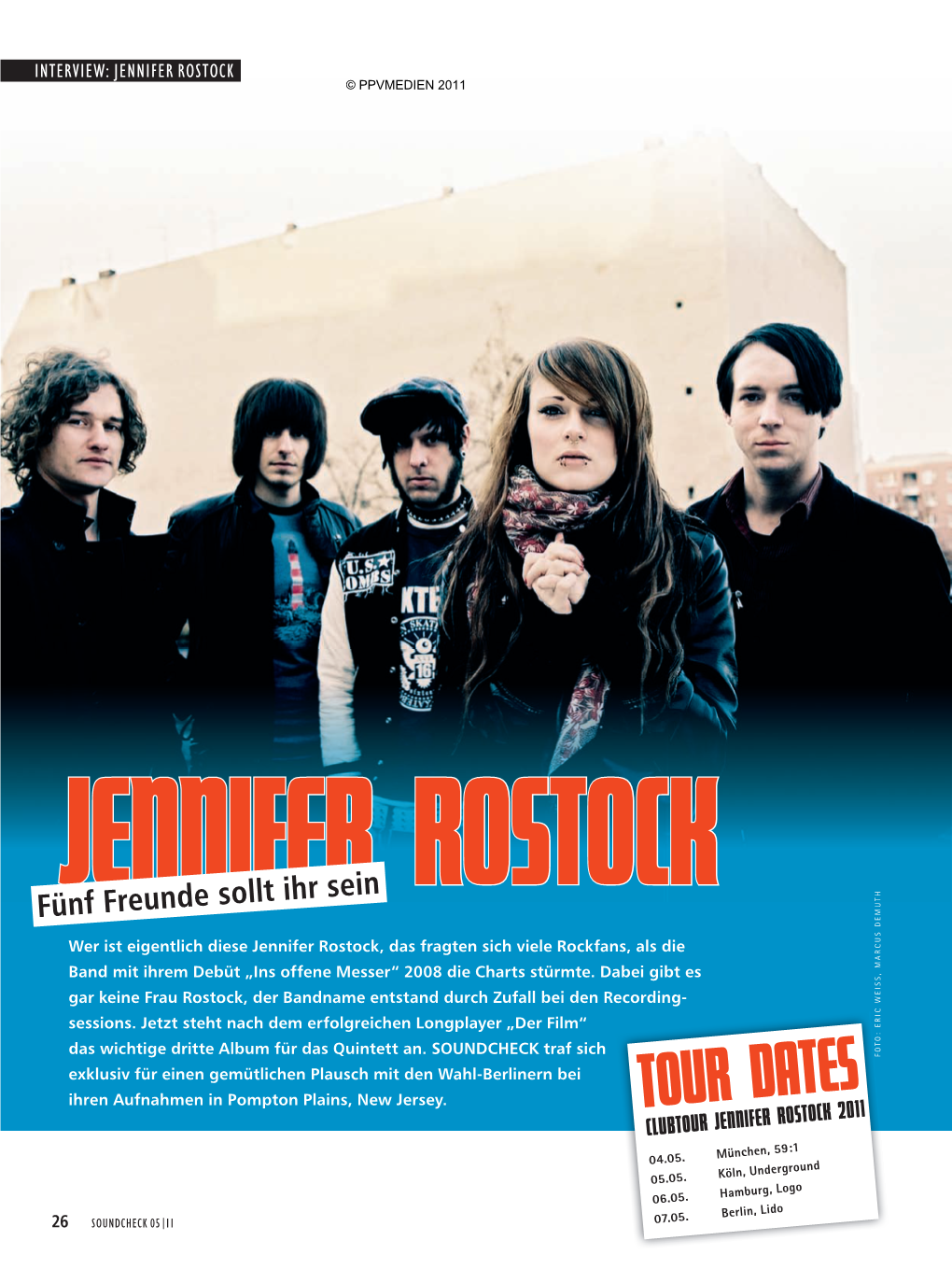 Tour Dates Clubtour Jennifer Rostock 2011