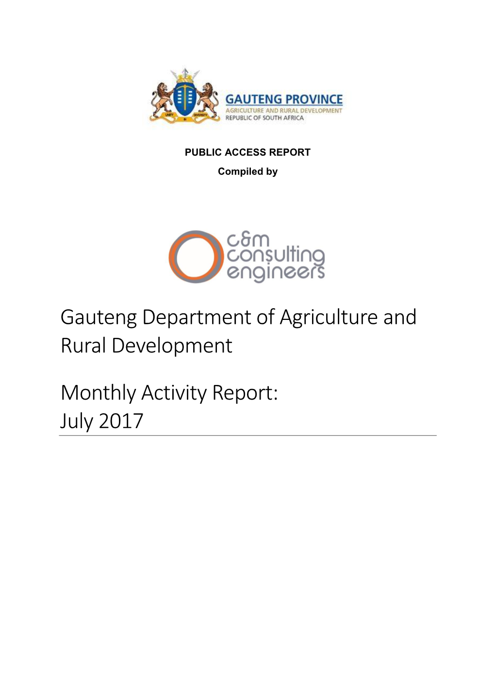 Gauteng Department of Agriculture and Rural Development Monthly