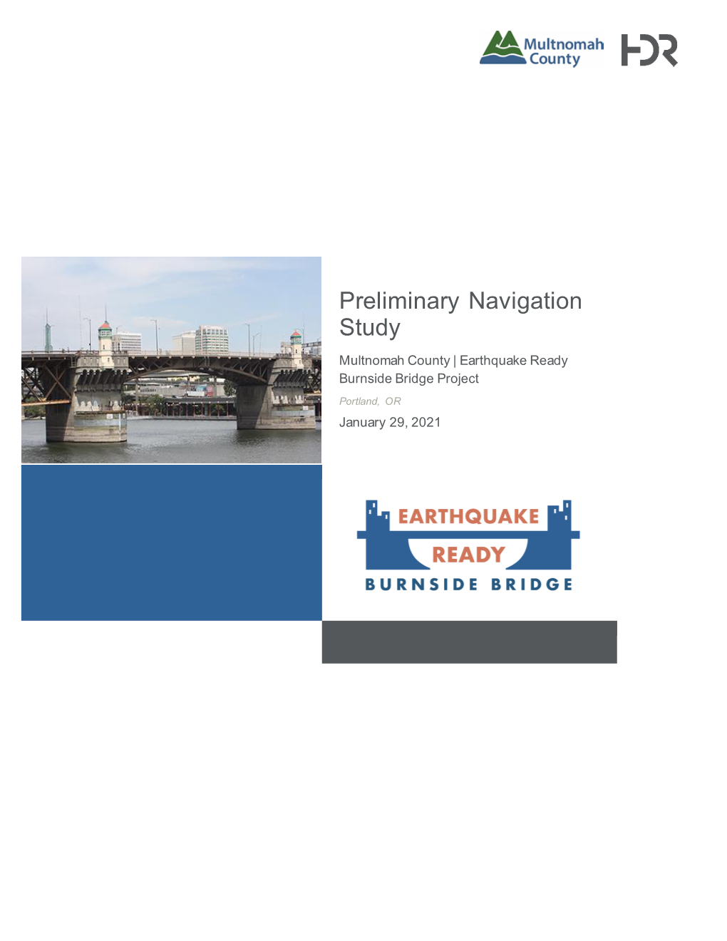 Earthquake Ready Burnside Bridge Preliminary Navigation Study