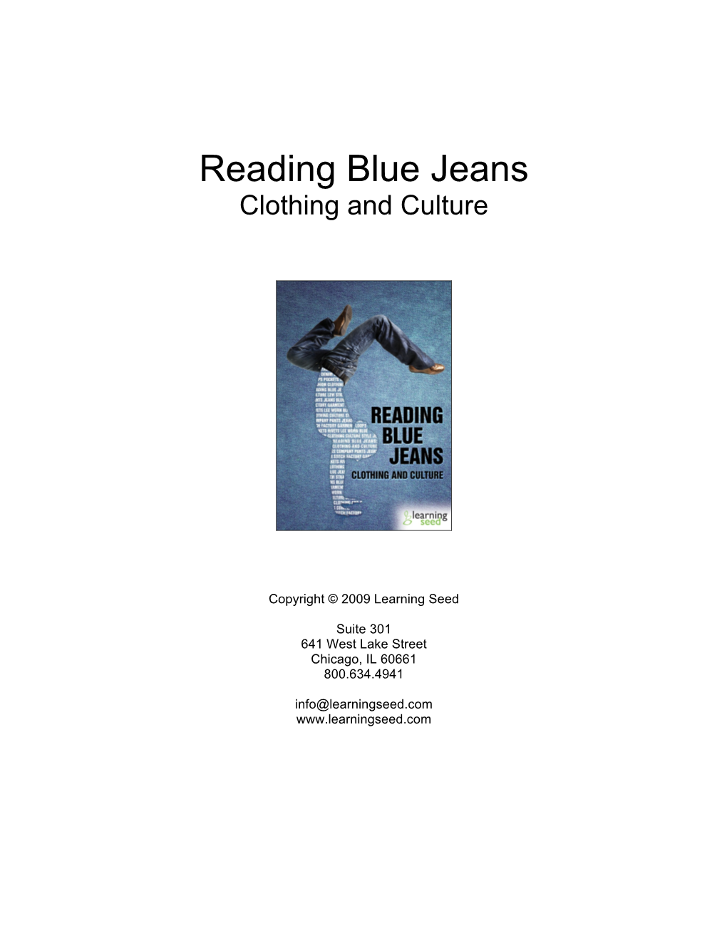 Reading Blue Jeans Clothing and Culture