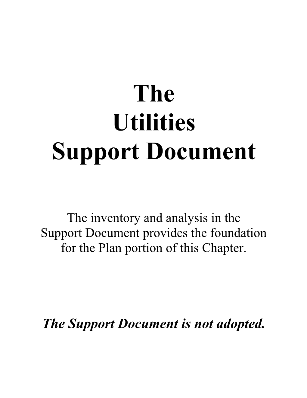 The Utilities Support Document