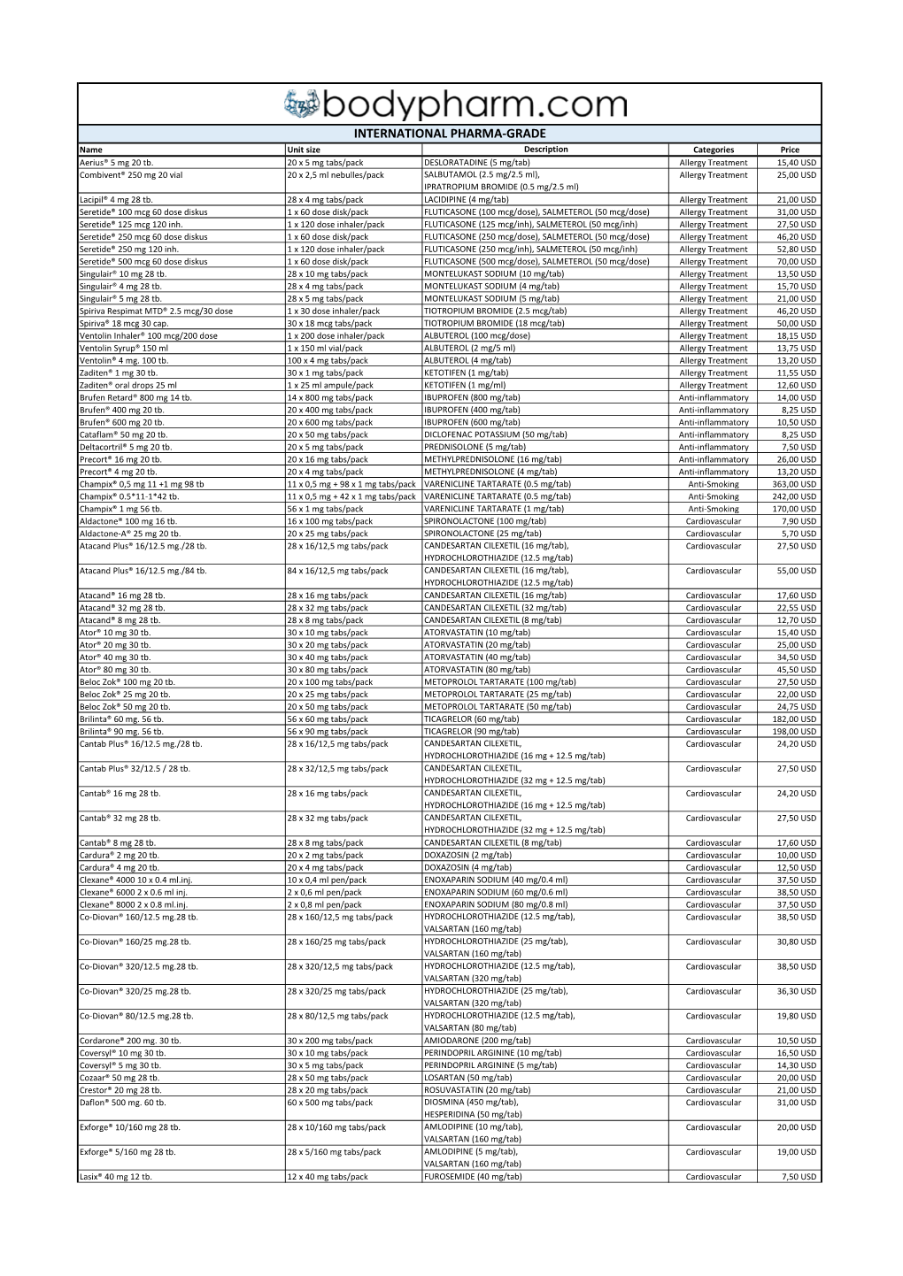 Download Price-List