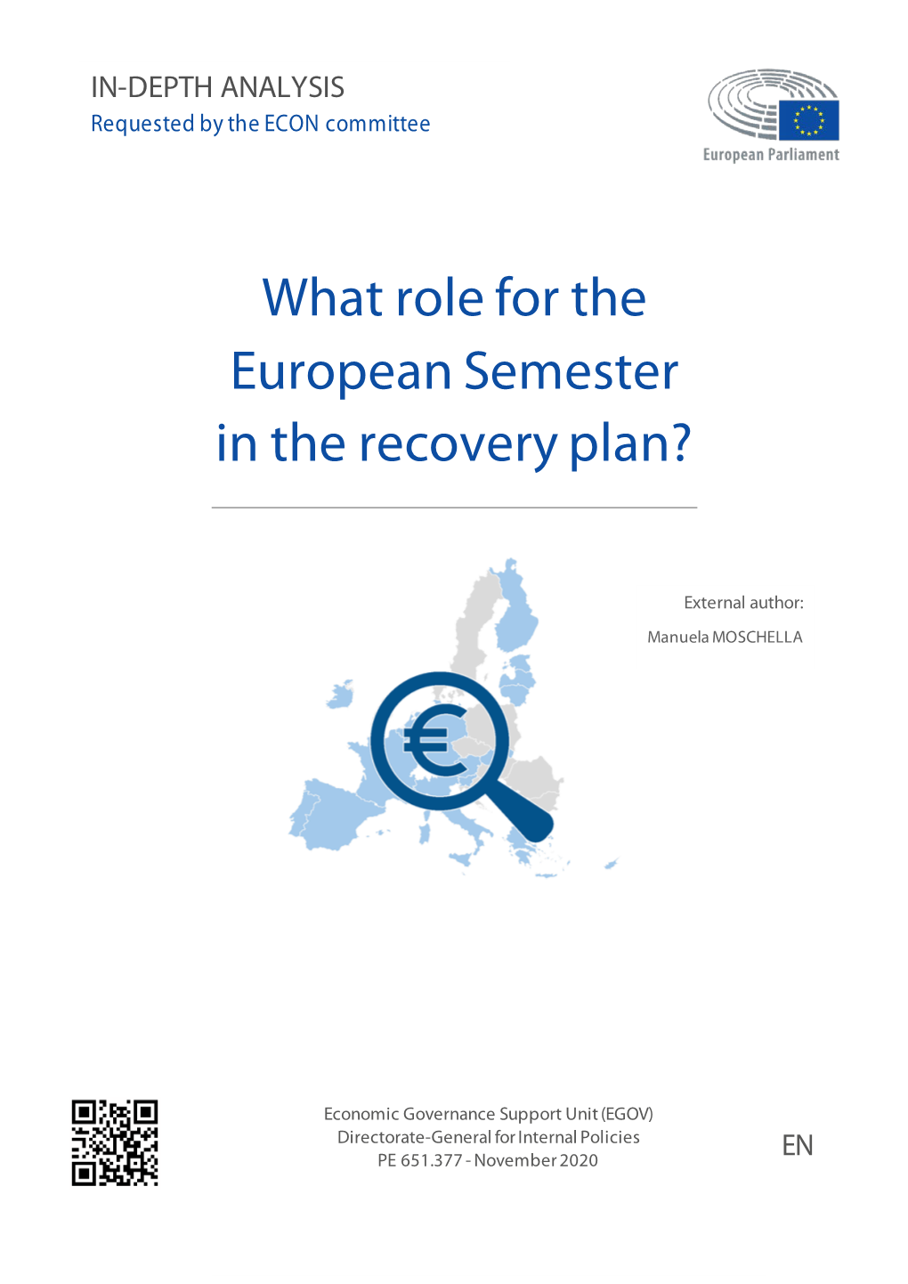 What Role for the European Semester in the Recovery Plan?
