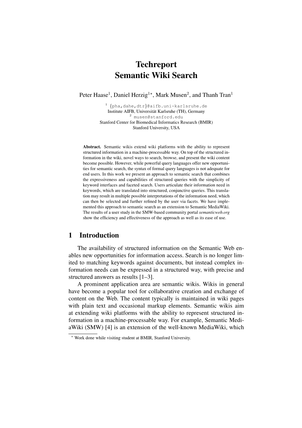Techreport Semantic Wiki Search