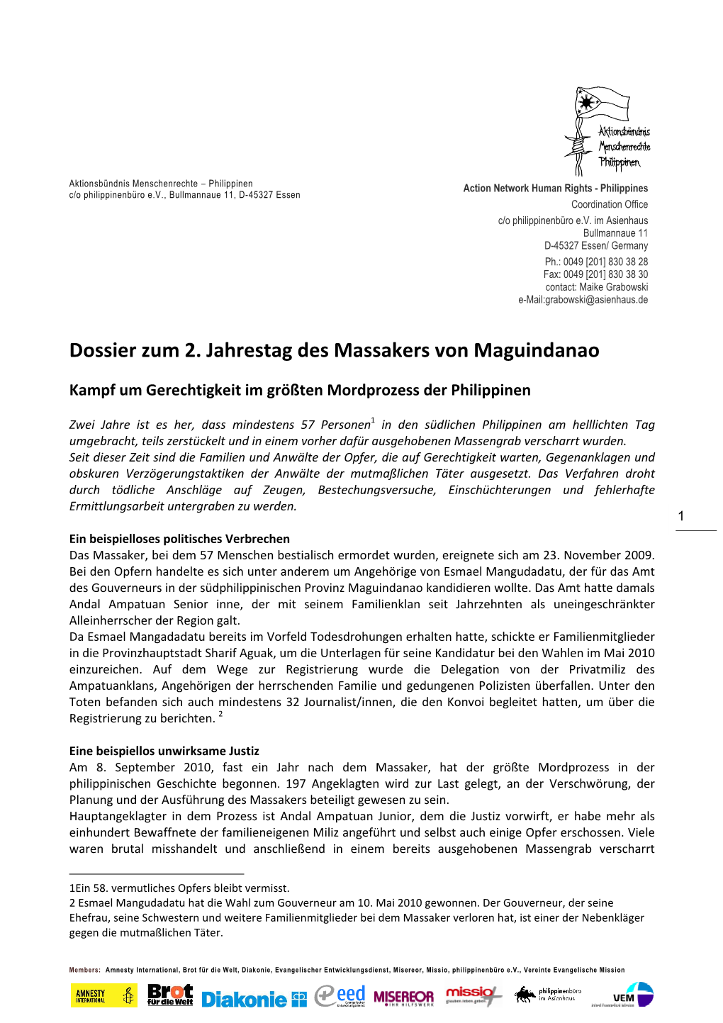 M 2. Jahrestag Des Massakers Von Maguindanao