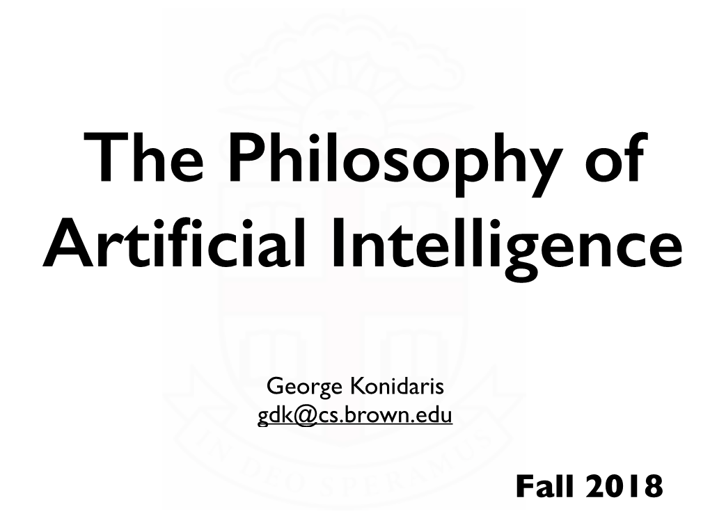 The Philosophy of Artificial Intelligence