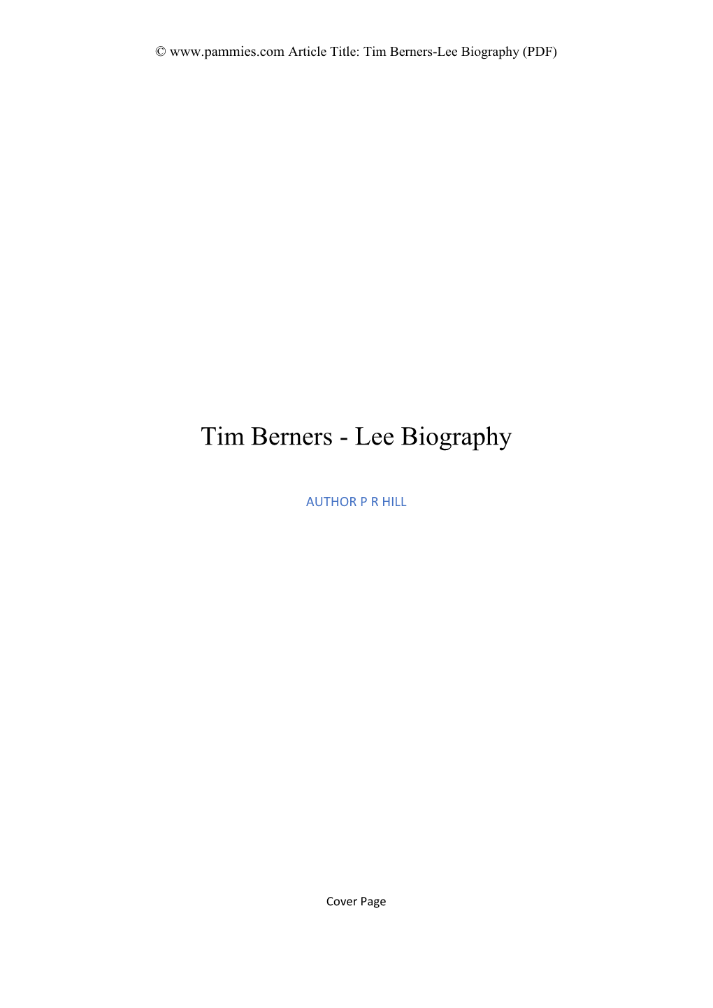 Tim Berners-Lee Biography (PDF)