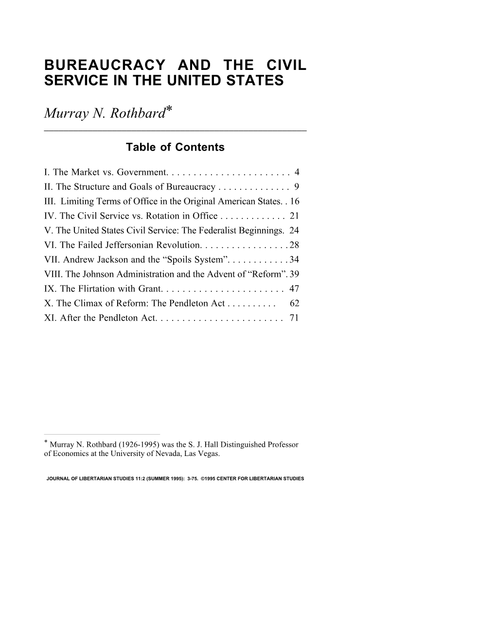 Bureaucracy and the Civil Service in the United States