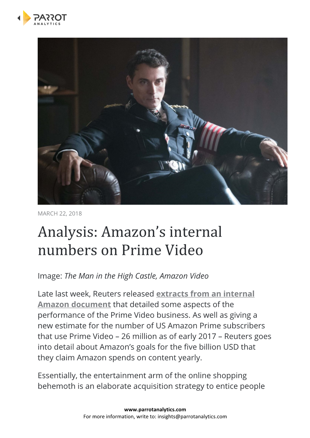 Analysis: Amazon's Internal Numbers on Prime Video