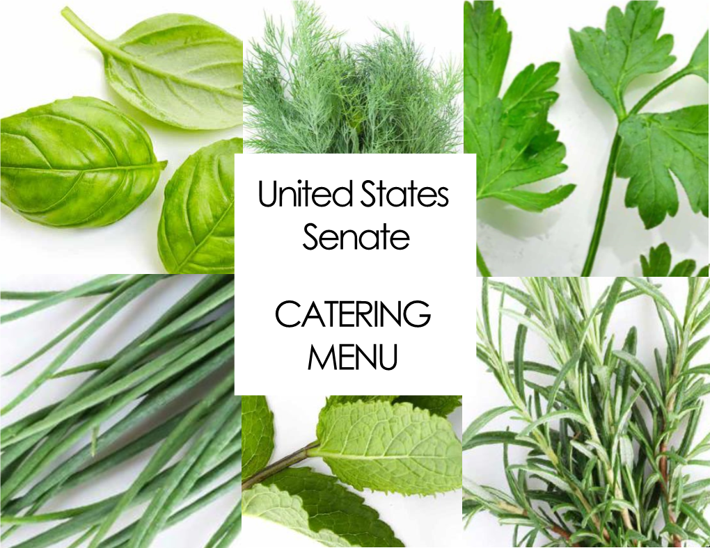 United States Senate CATERING MENU