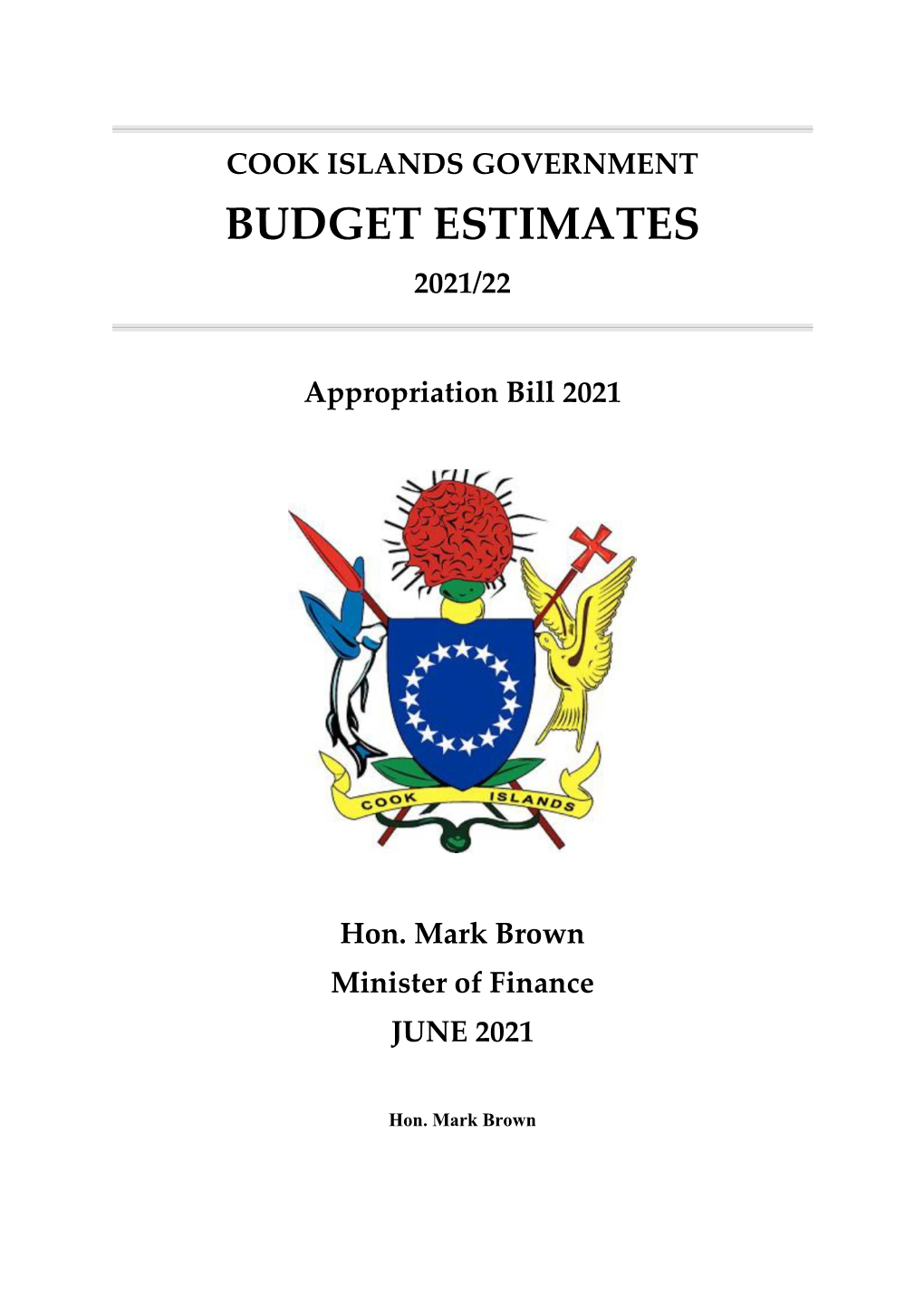 Cook Islands Government Budget Estimates 2021/22
