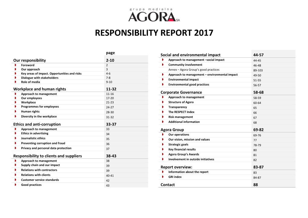 Responsibility Report 2017