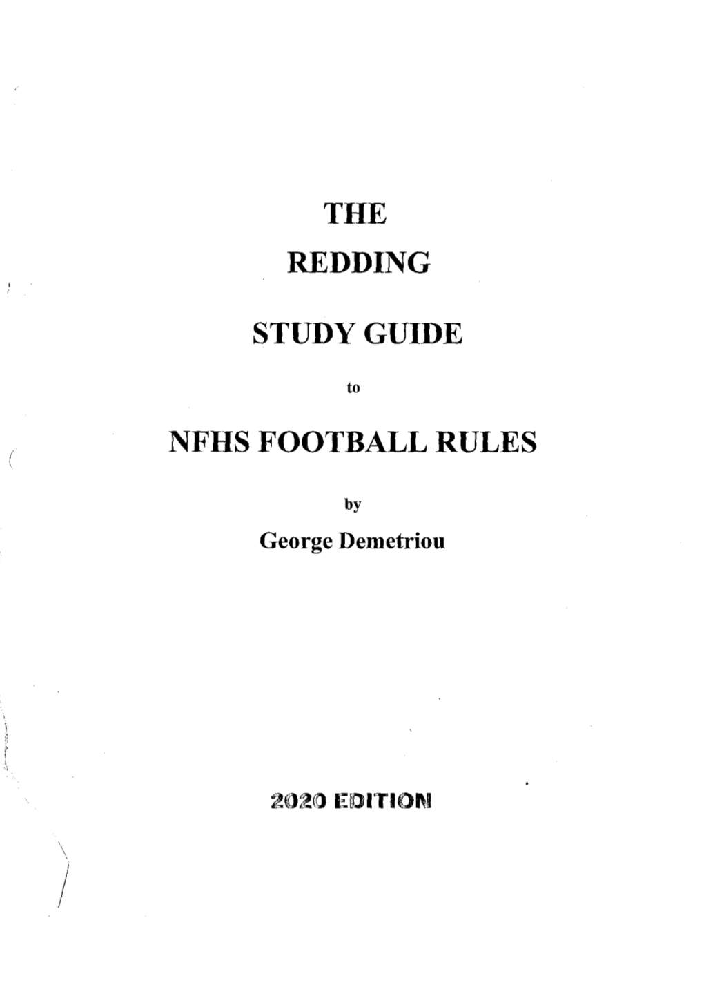 The Redding Study Guide Nfhs Football Rules