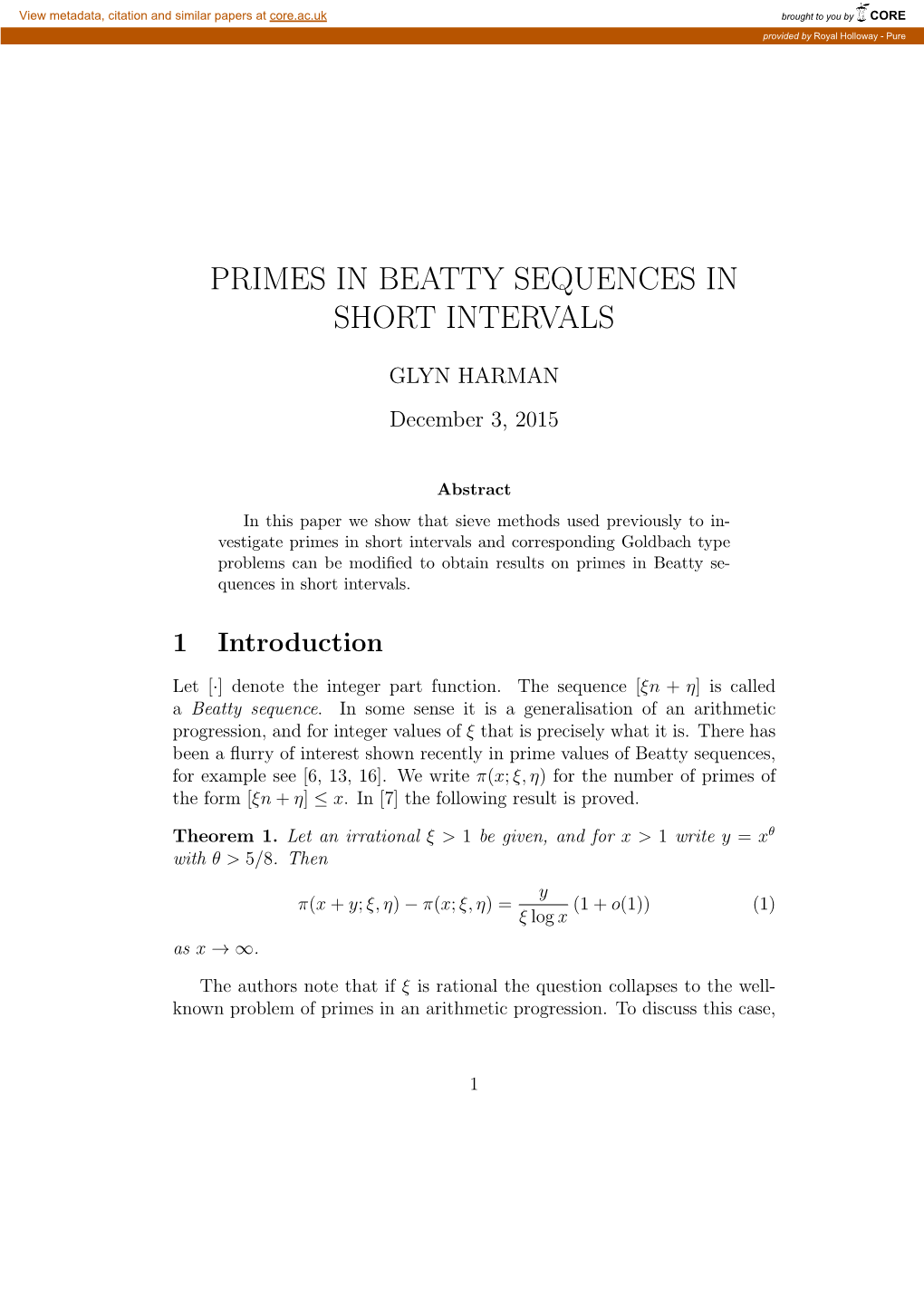 Primes in Beatty Sequences in Short Intervals