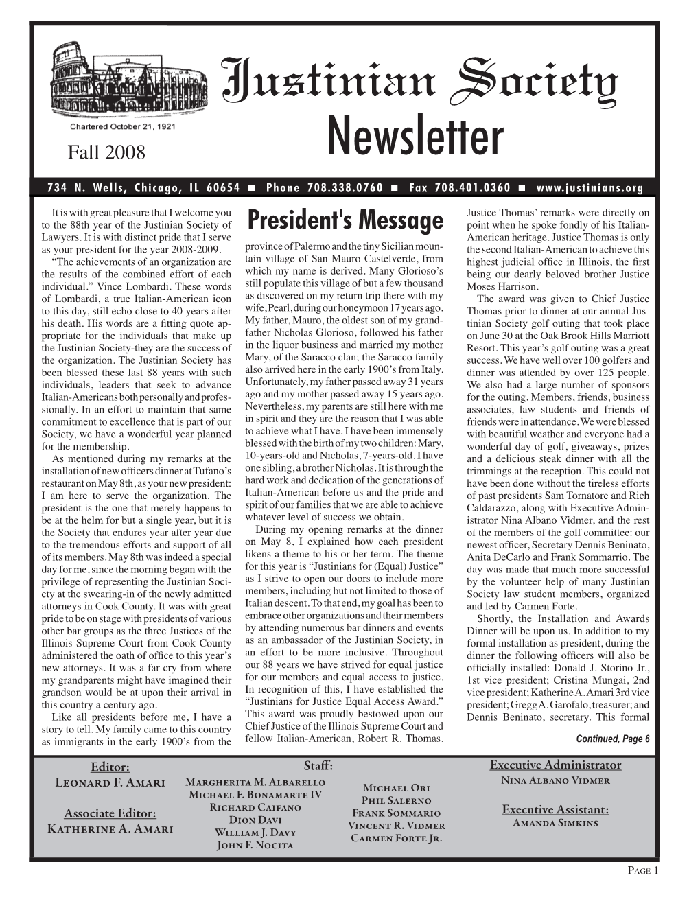 Fall 2008 Newsletter