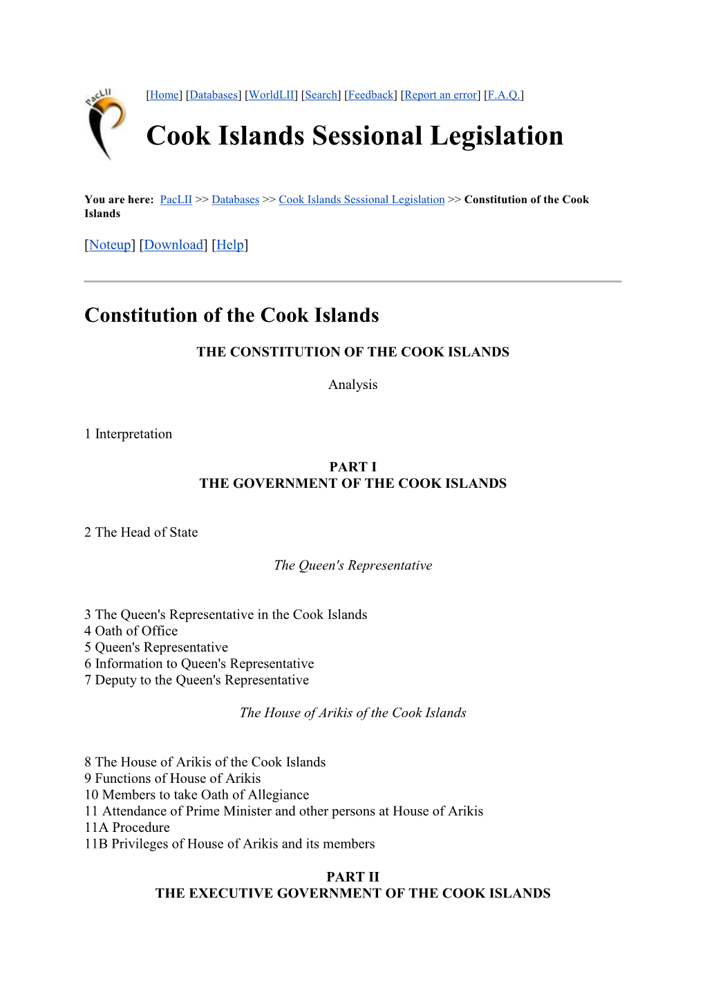 Cook Islands Constitution