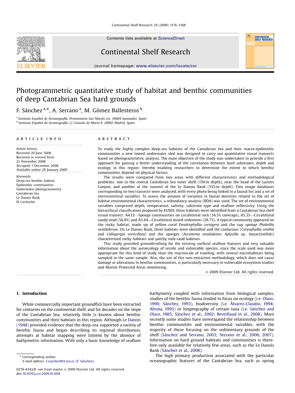 Photogrammetric Quantitative Study of Habitat and Benthic Communities of Deep Cantabrian Sea Hard Grounds