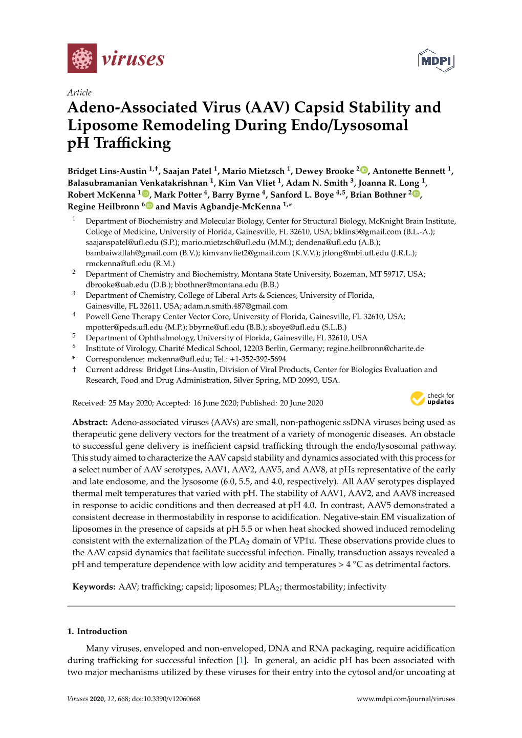 Adeno-Associated Virus (AAV) Capsid Stability and Liposome Remodeling During Endo/Lysosomal Ph Traﬃcking