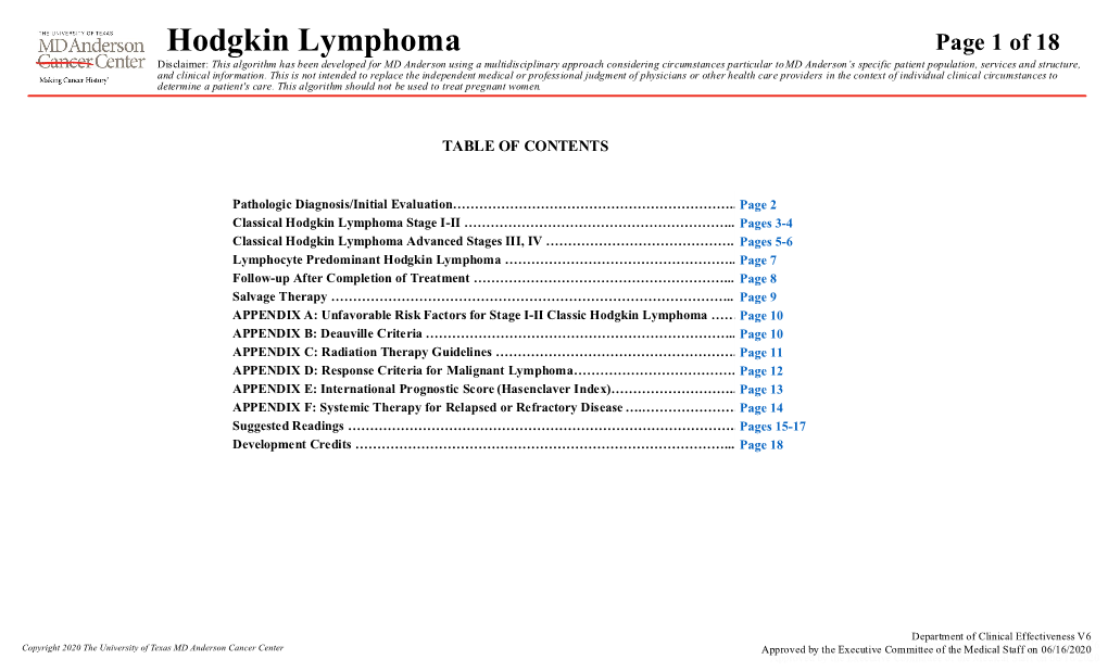 Hodgkin Lymphoma