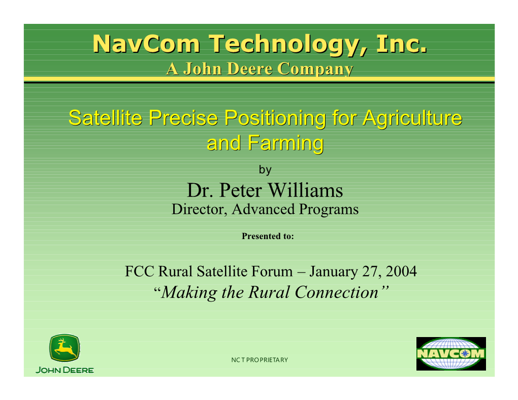 10 John Deere Navcomtech FCC Rural Satellite Forum