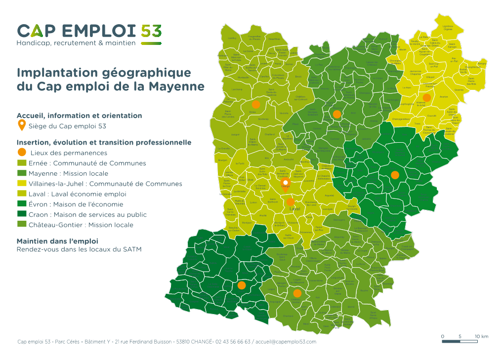 Implantation Géographique Du Cap Emploi De La Mayenne