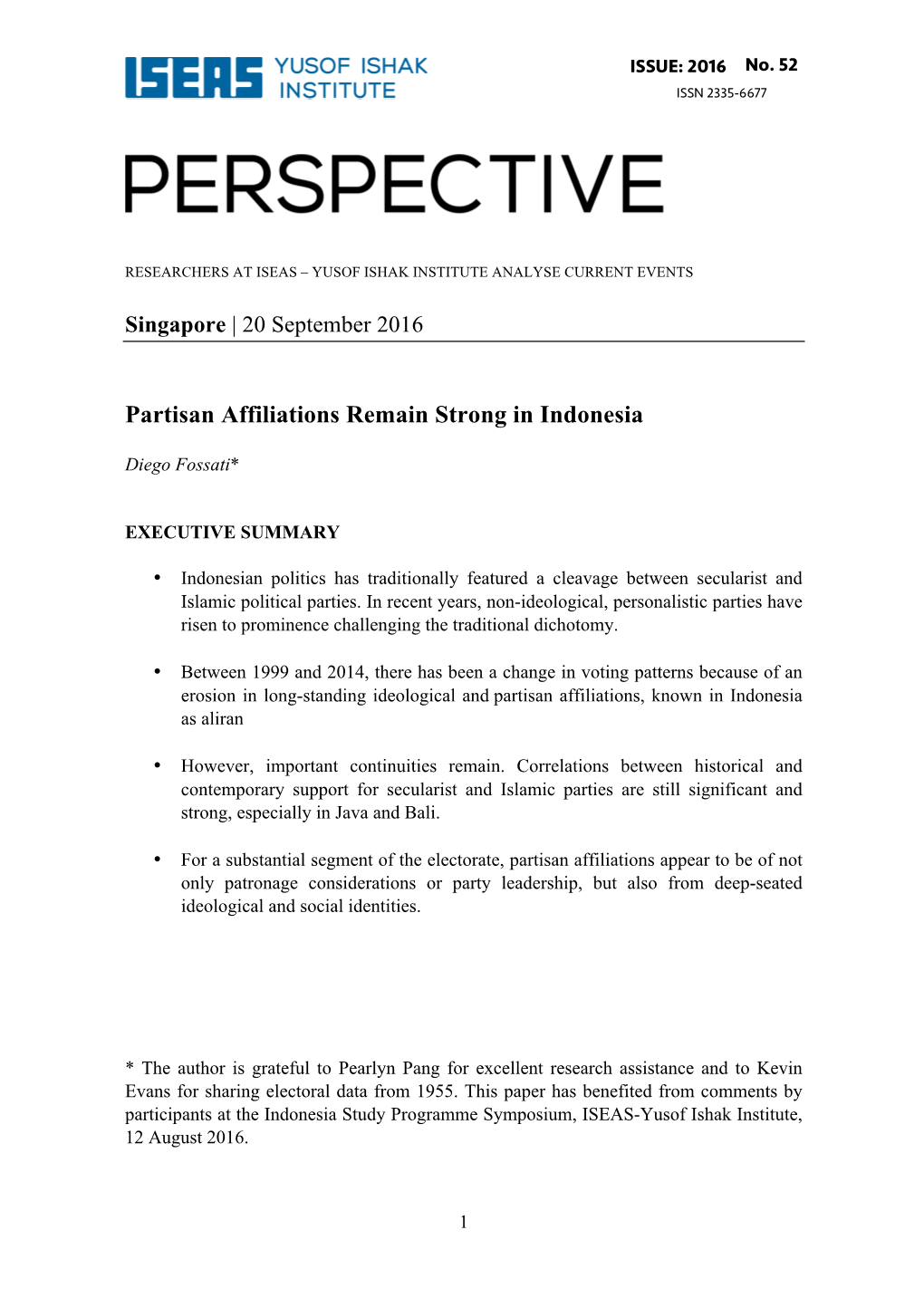 Partisan Affiliations Remain Strong in Indonesia