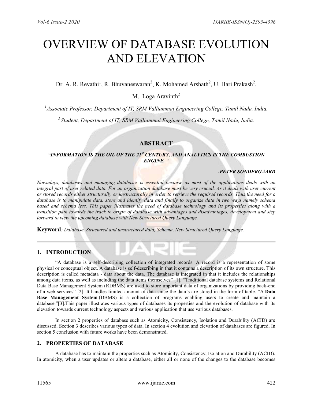 Overview of Database Evolution and Elevation