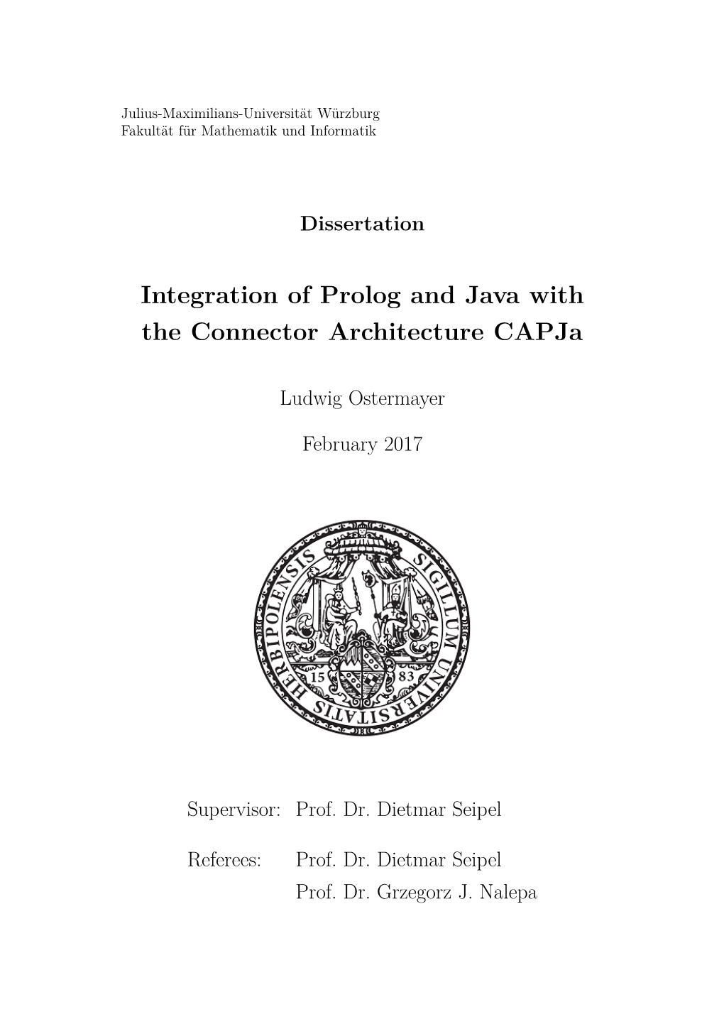 Integration of Prolog and Java with the Connector Architecture Capja