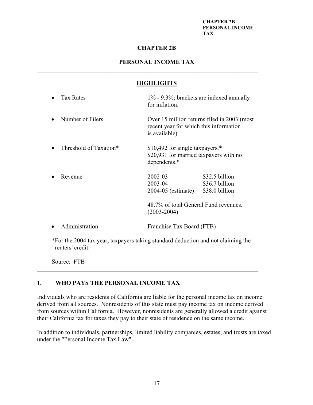 Chapter 2B Personal Income Tax