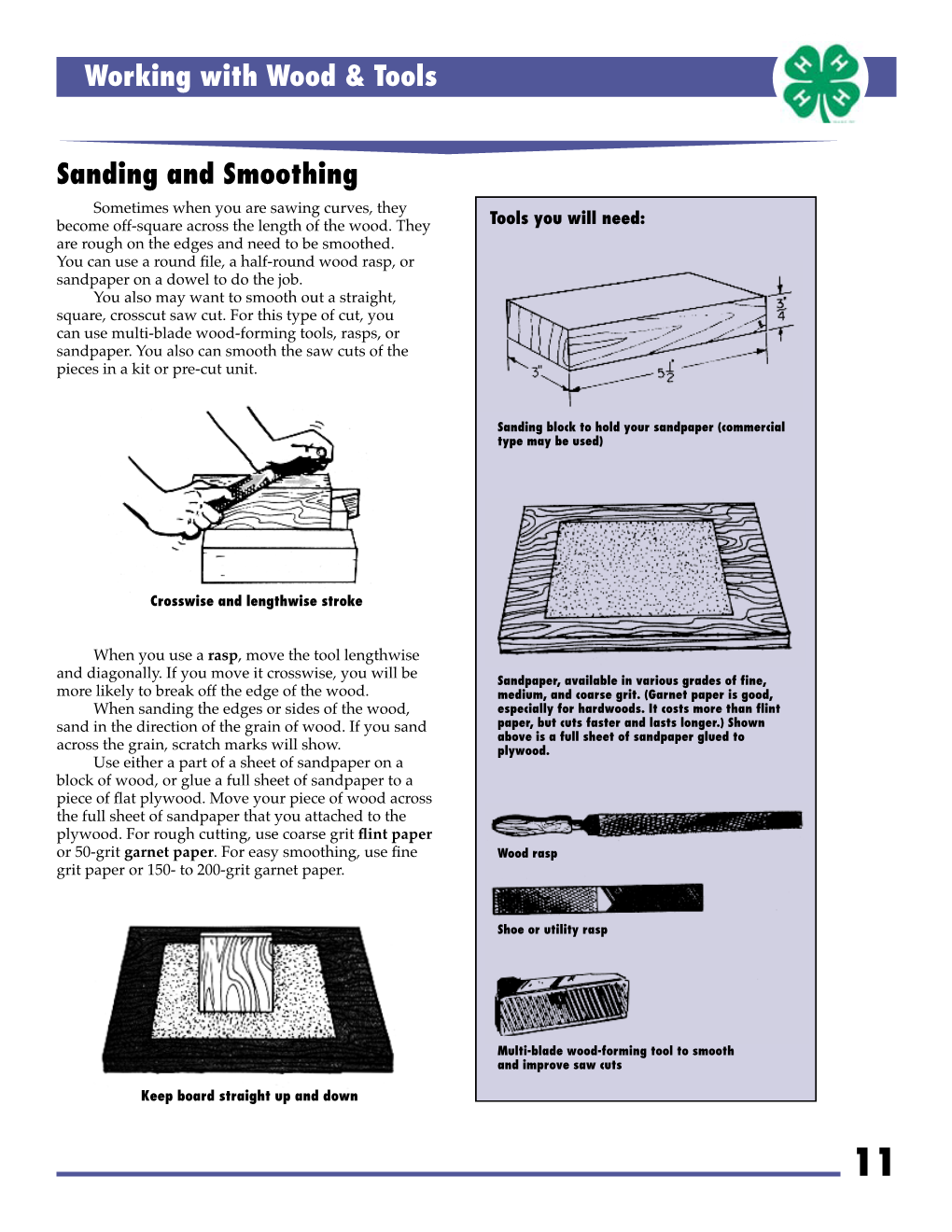 Working with Wood & Tools Sanding and Smoothing