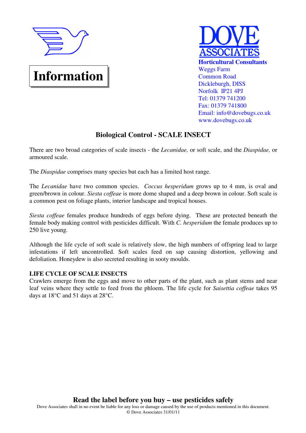 Biological Control - SCALE INSECT