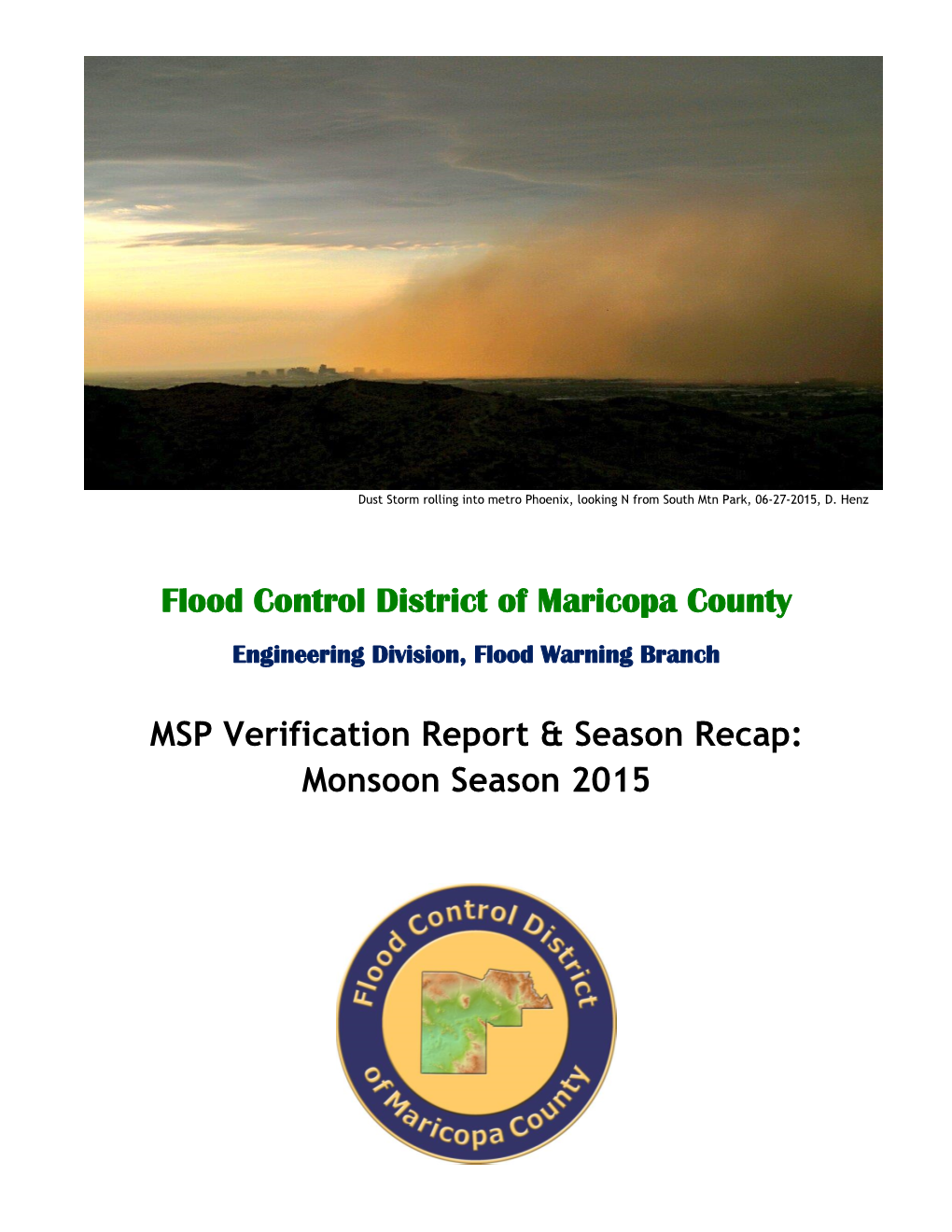 Flood Control District of Maricopa County MSP Verification Report