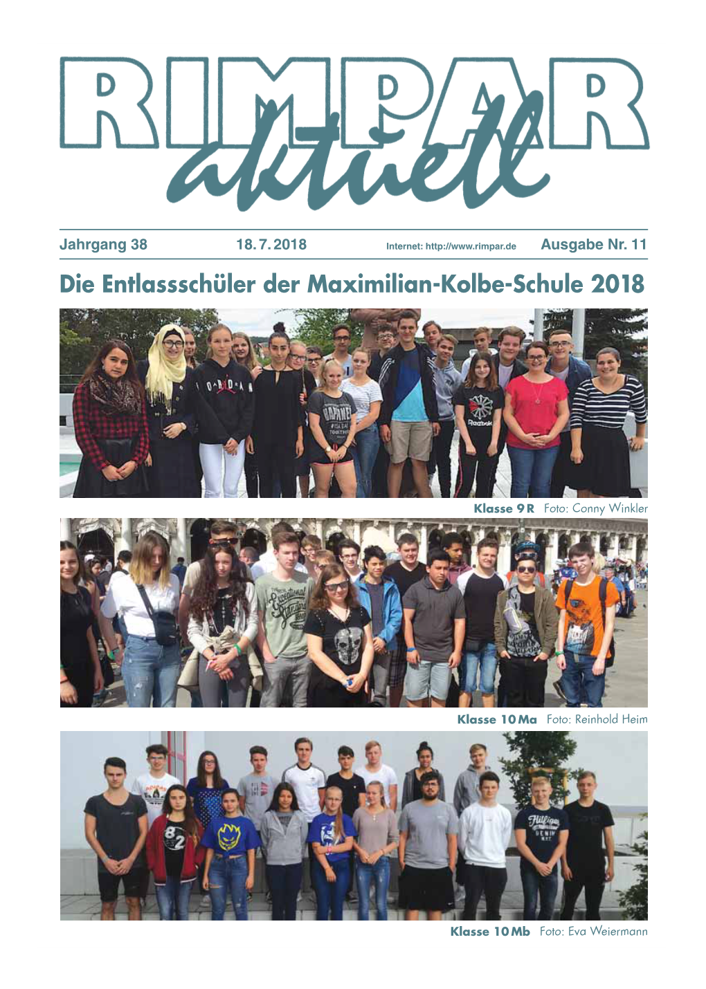Die Entlassschüler Der Maximilian-Kolbe-Schule 2018