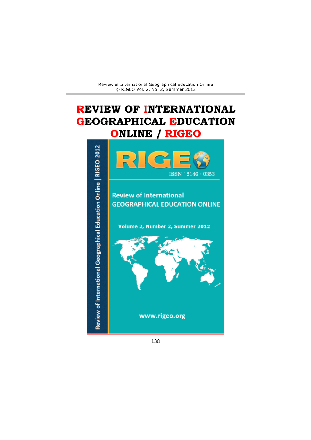 Review of International Geographical Education Online / Rigeo