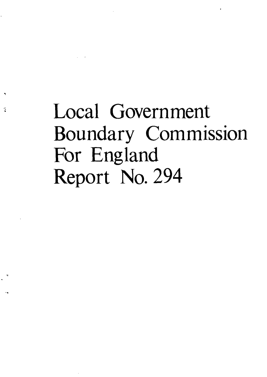 Local Government Boundary Commission for England Report No