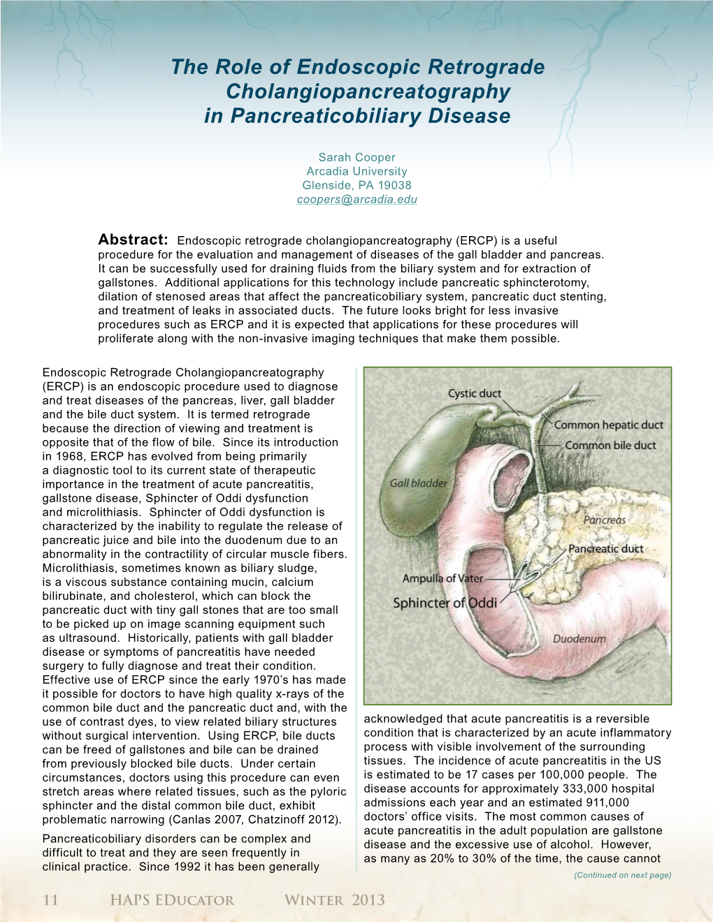 The Role of Endoscopic Retrograde Cholangiopancreatography in Pancreaticobiliary Disease