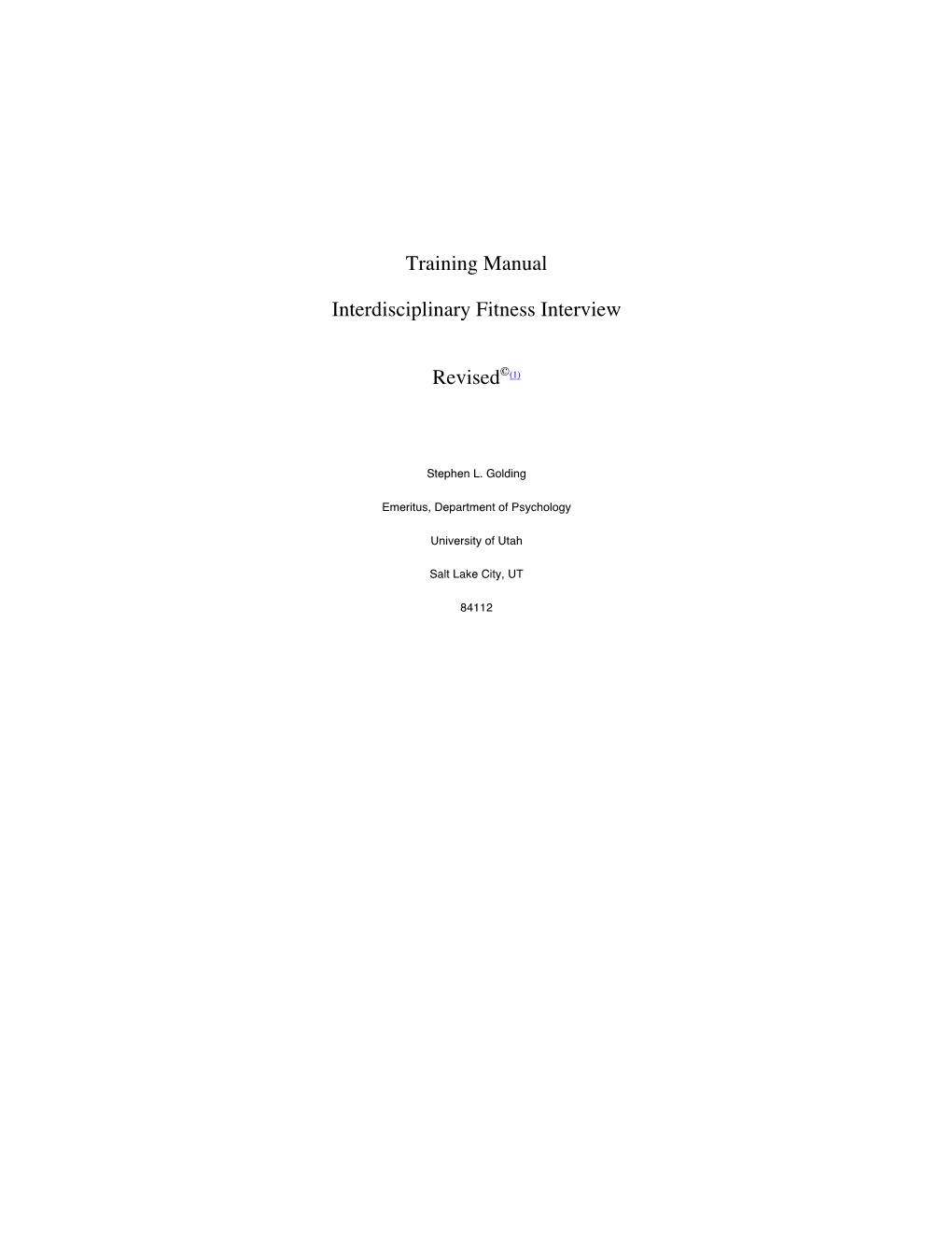 Training Manual Interdisciplinary Fitness Interview Revised©(1)
