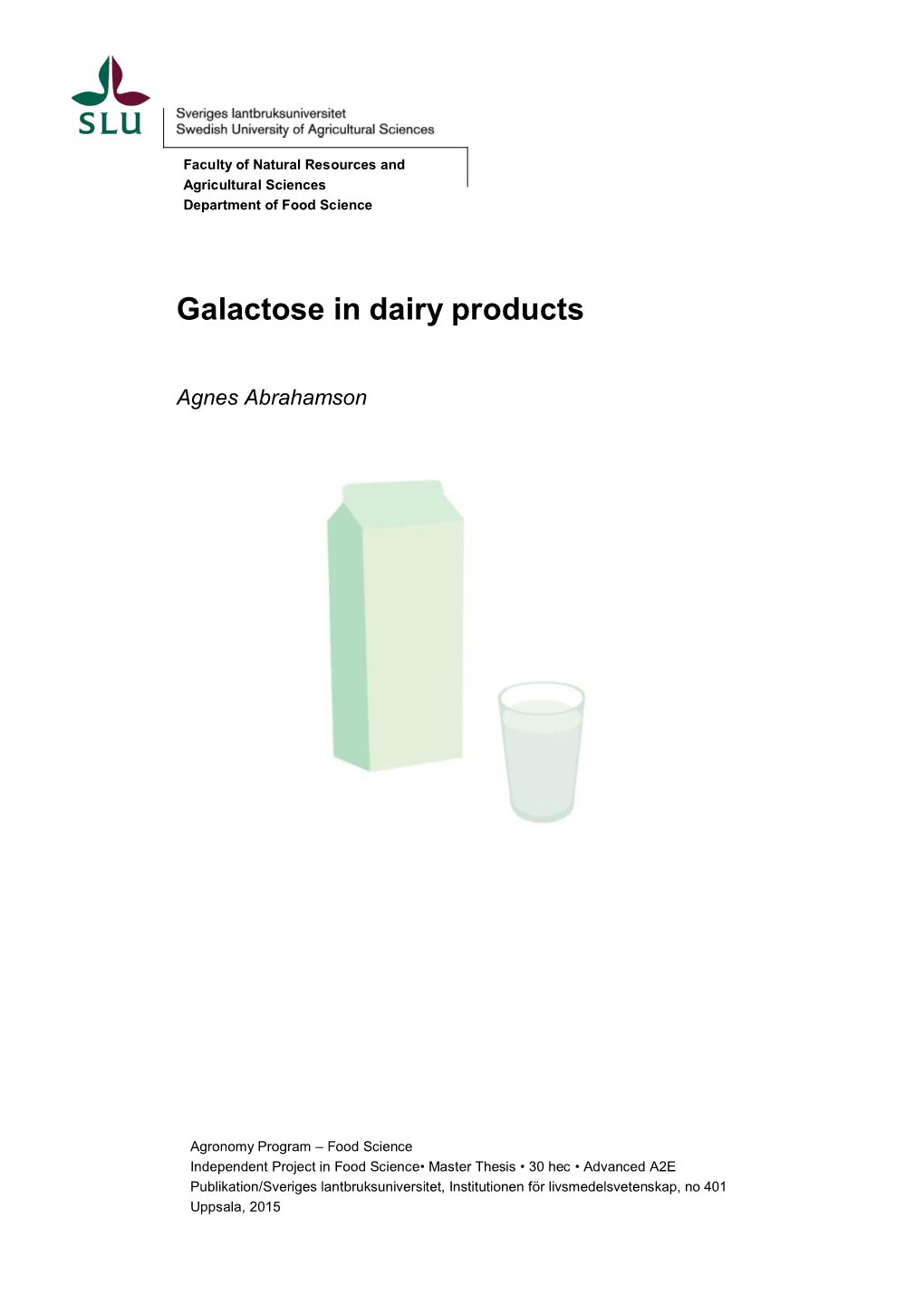 Galactose in Dairy Products